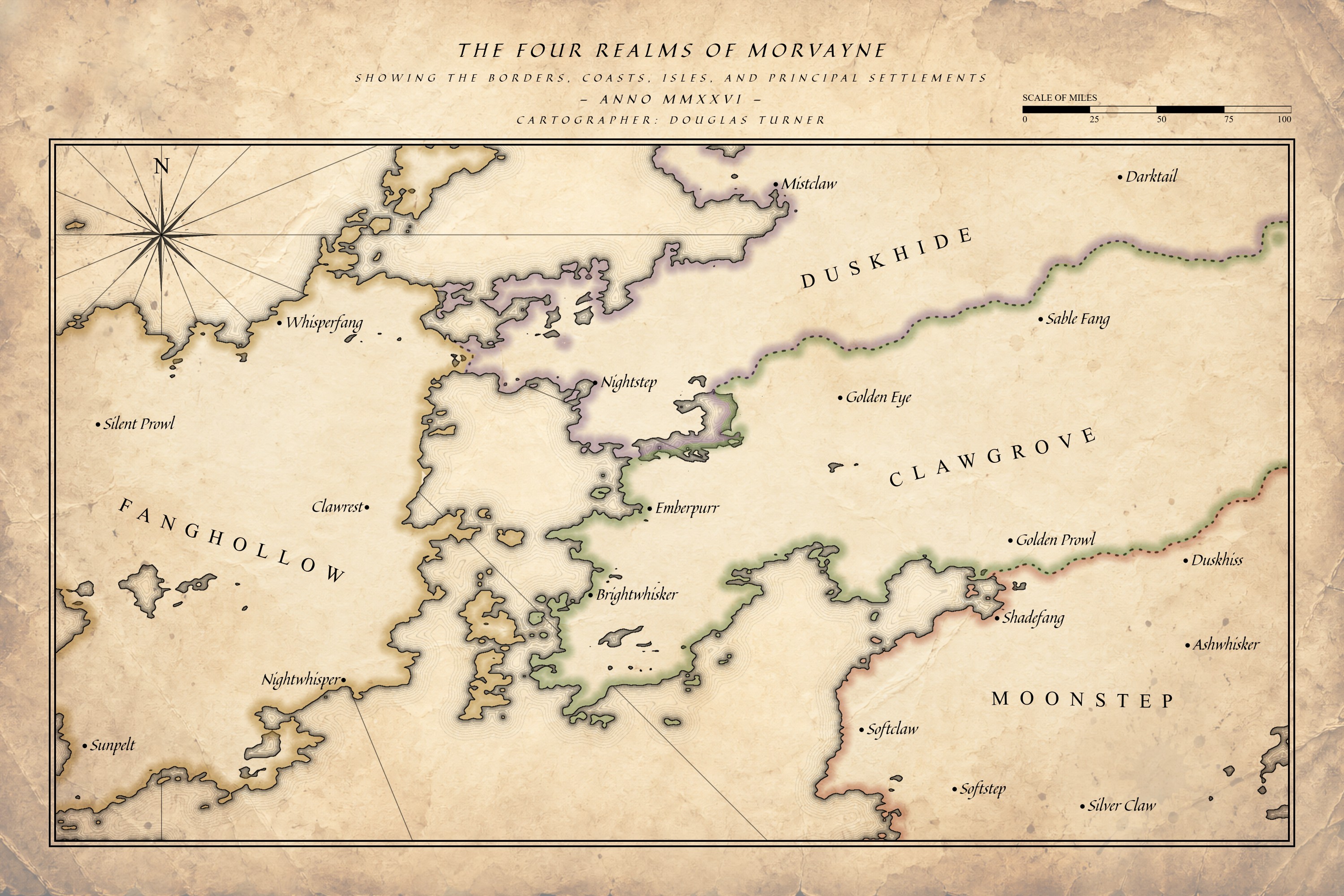 Regional novel map created in Nova Terra